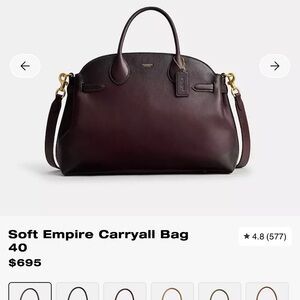 Coach Soft Empire Carryall Bag - Deep Burgundy